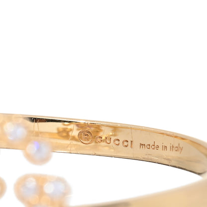Gucci 18K Yellow Gold Diamond Running G Ring 54 6.75 4 of 5