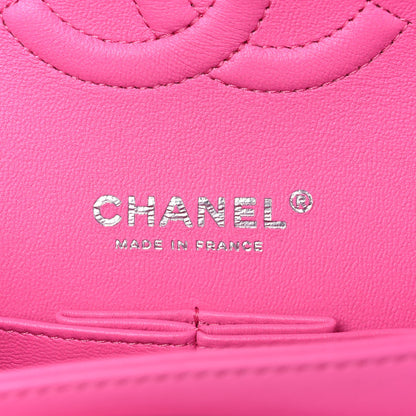 Chanel Lambskin Quilted Medium Double Flap Neon Pink 6 of 10