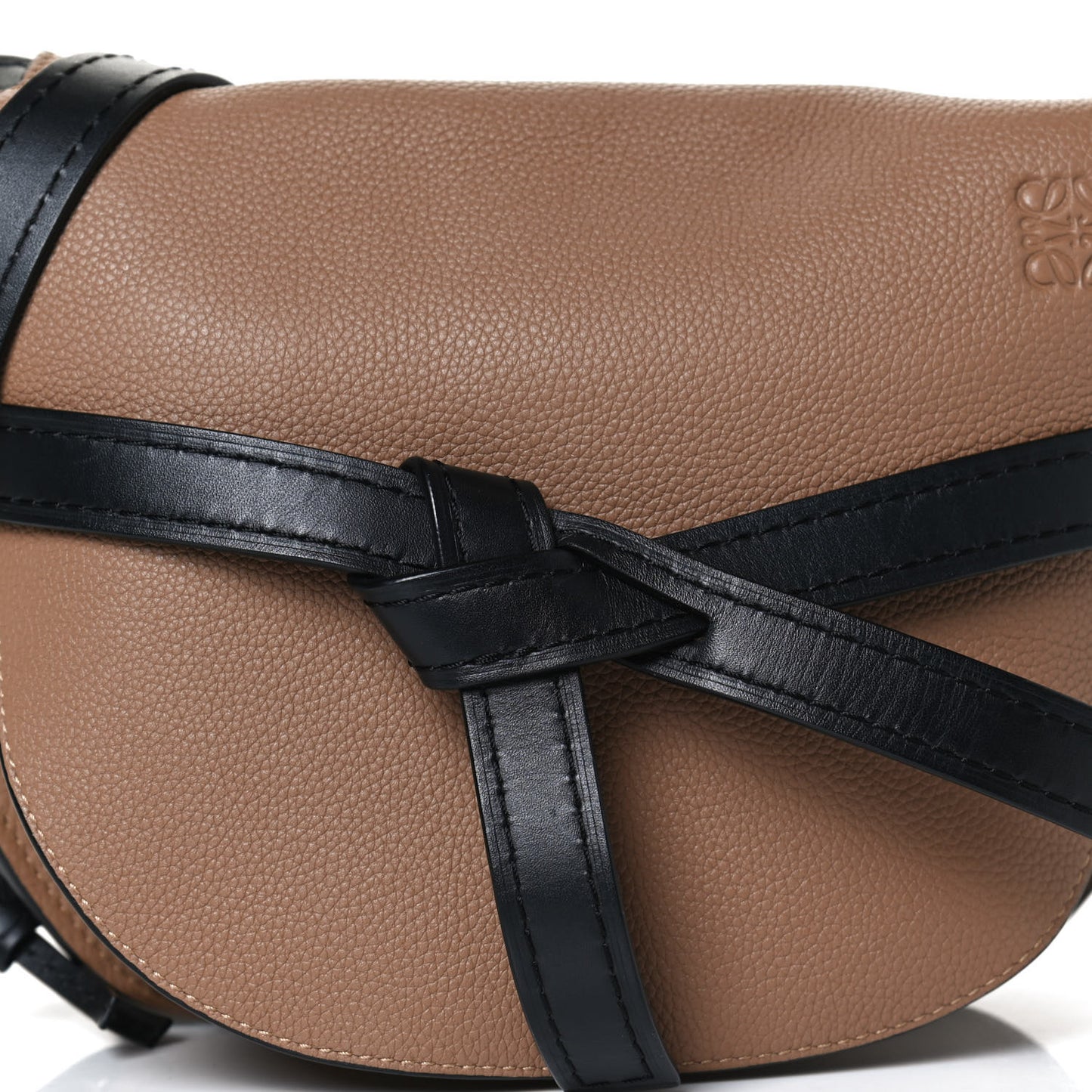 Grained Calfskin Small Gate Crossbody Bag Mocca Black
