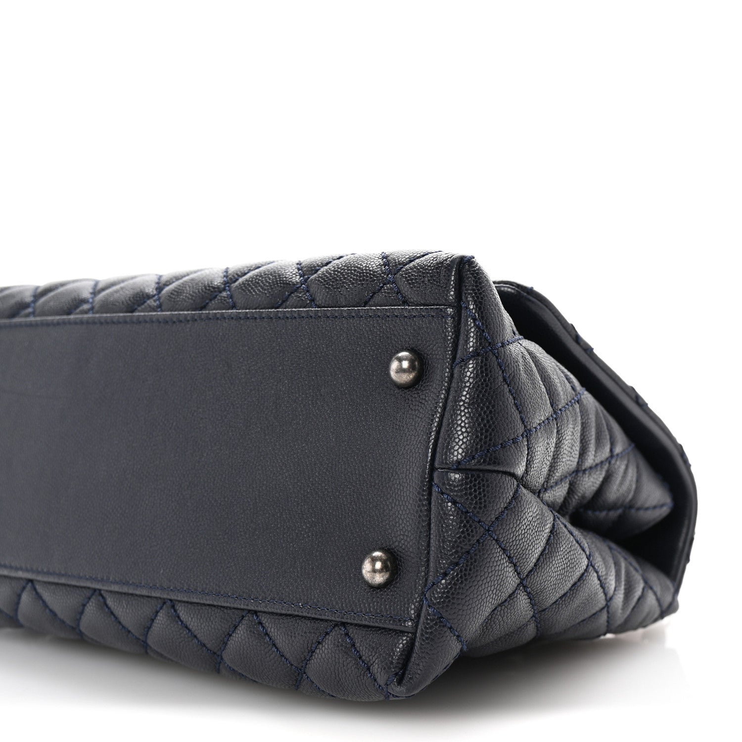 Chanel Caviar Lizard Embossed Quilted Small Coco Handle Flap Navy Blue 10 of 10