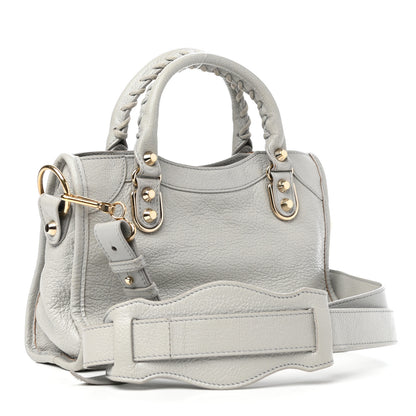Balenciaga Chevre Gold Metallic Edge Hardware Mini City Gris Perle 3 of 10