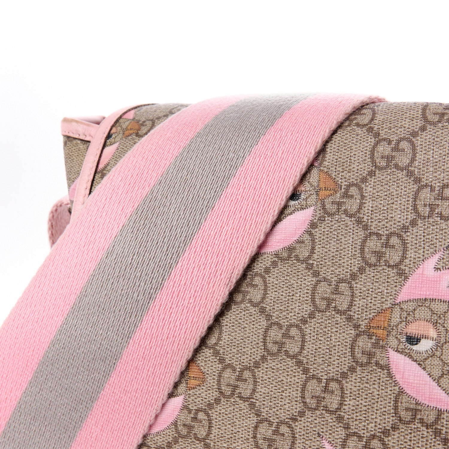Gucci GG Supreme Monogram Zoo Birds Messenger Print Diaper Bag Pink 17 of 19