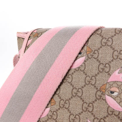 Gucci GG Supreme Monogram Zoo Birds Messenger Print Diaper Bag Pink 17 of 19
