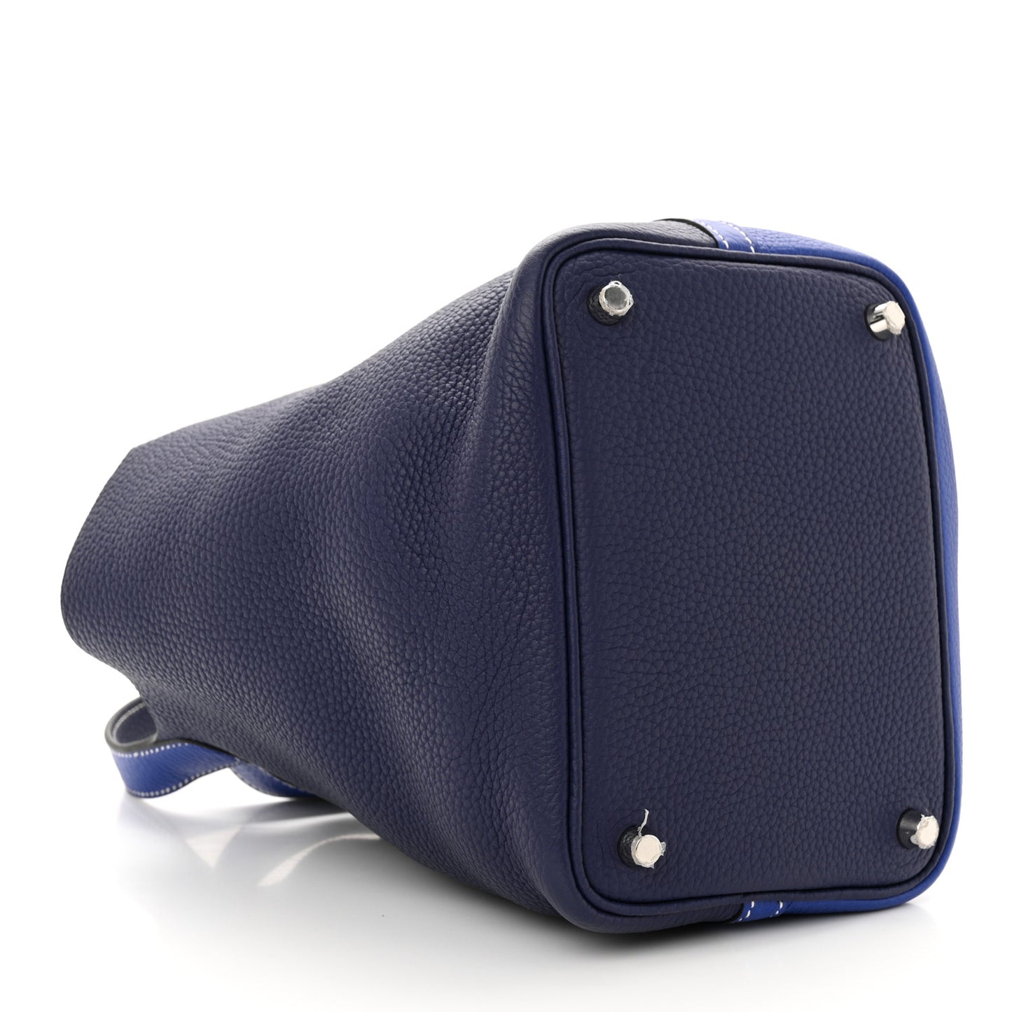 Taurillon Clemence Casaque Picotin Lock 18 PM Bleu Electrique Bleu Encre