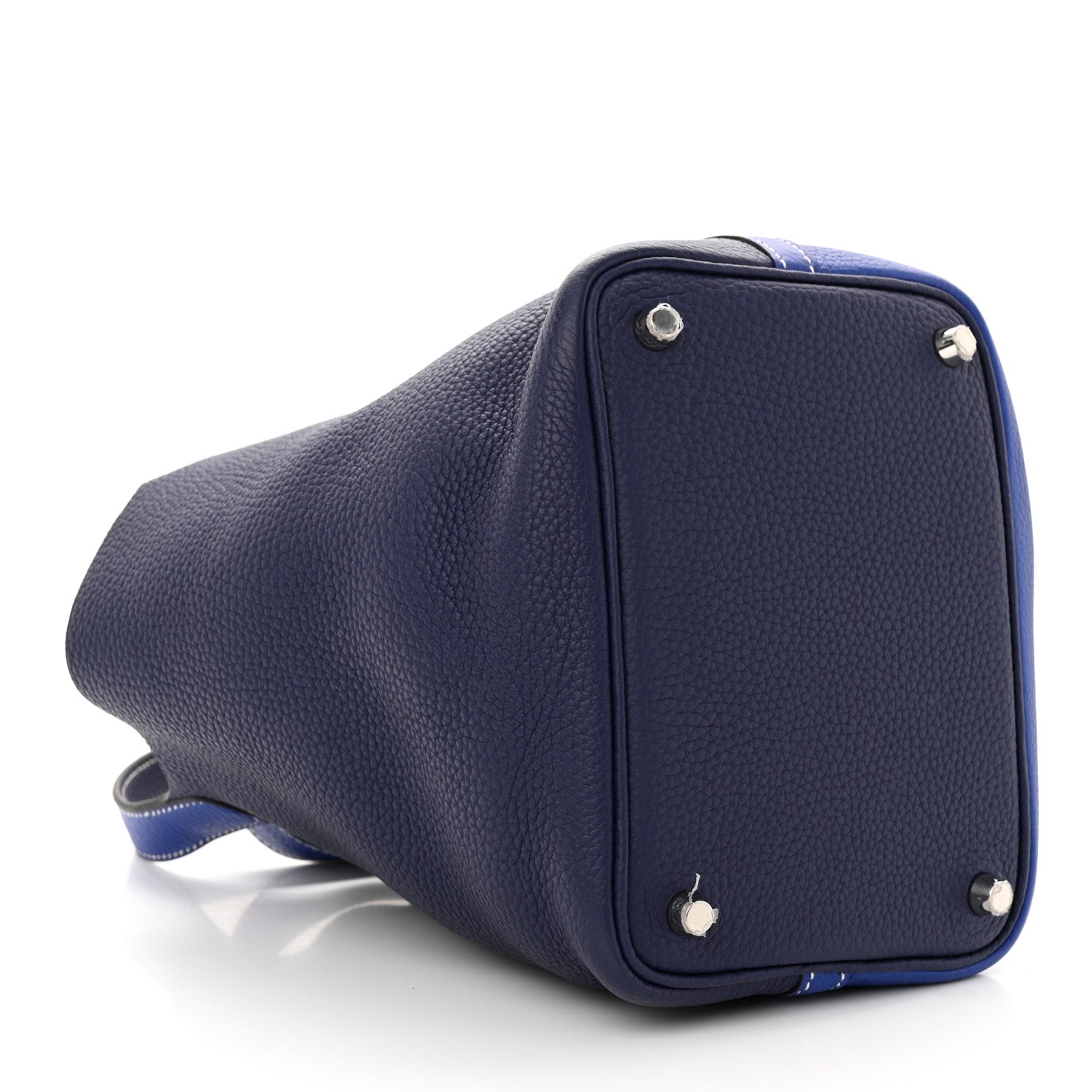 Hermes Taurillon Clemence Casaque Picotin Lock 18 PM Bleu Electrique Bleu Encre 4 of 10