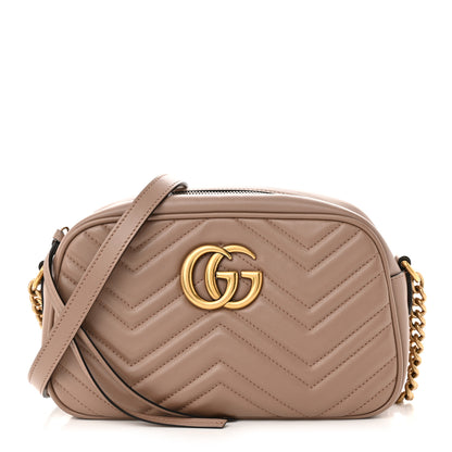 Gucci Calfskin Matelasse Small GG Marmont Chain Shoulder Bag Porcelain Rose 1 of 11