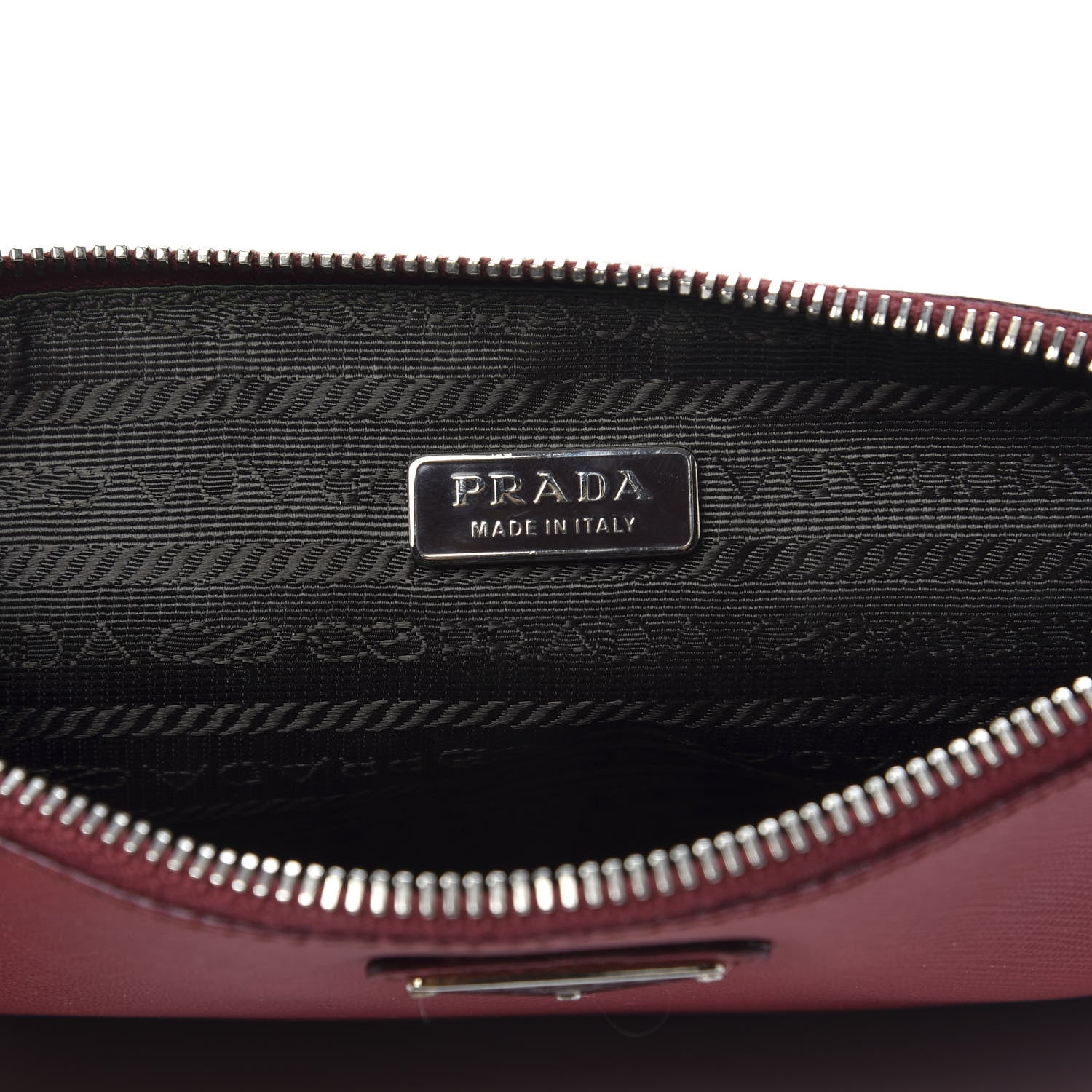 Prada Saffiano Flat Cosmetic Pouch Rubino 6 of 9