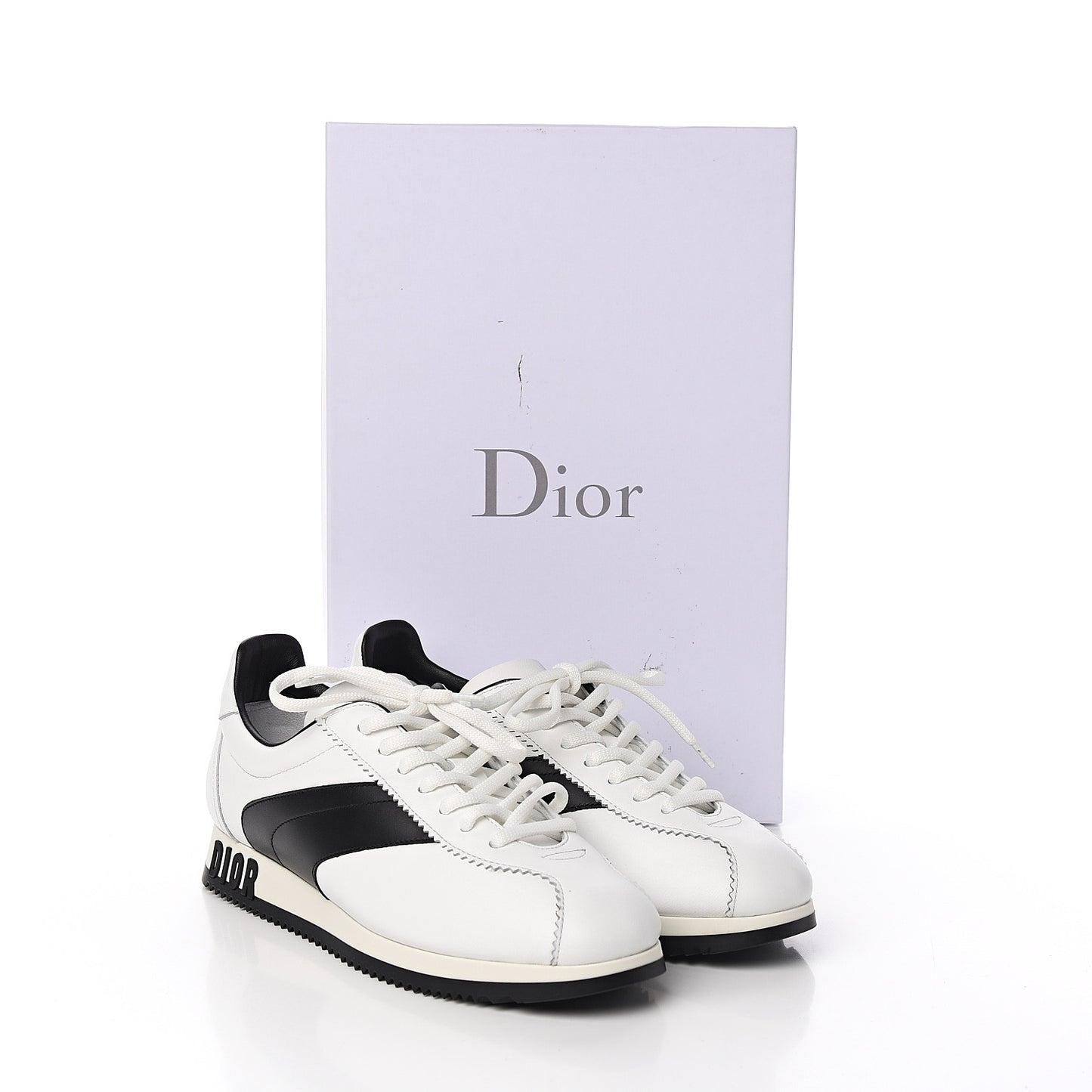 Calfskin Mix Diorun Sneakers 36 Optic White