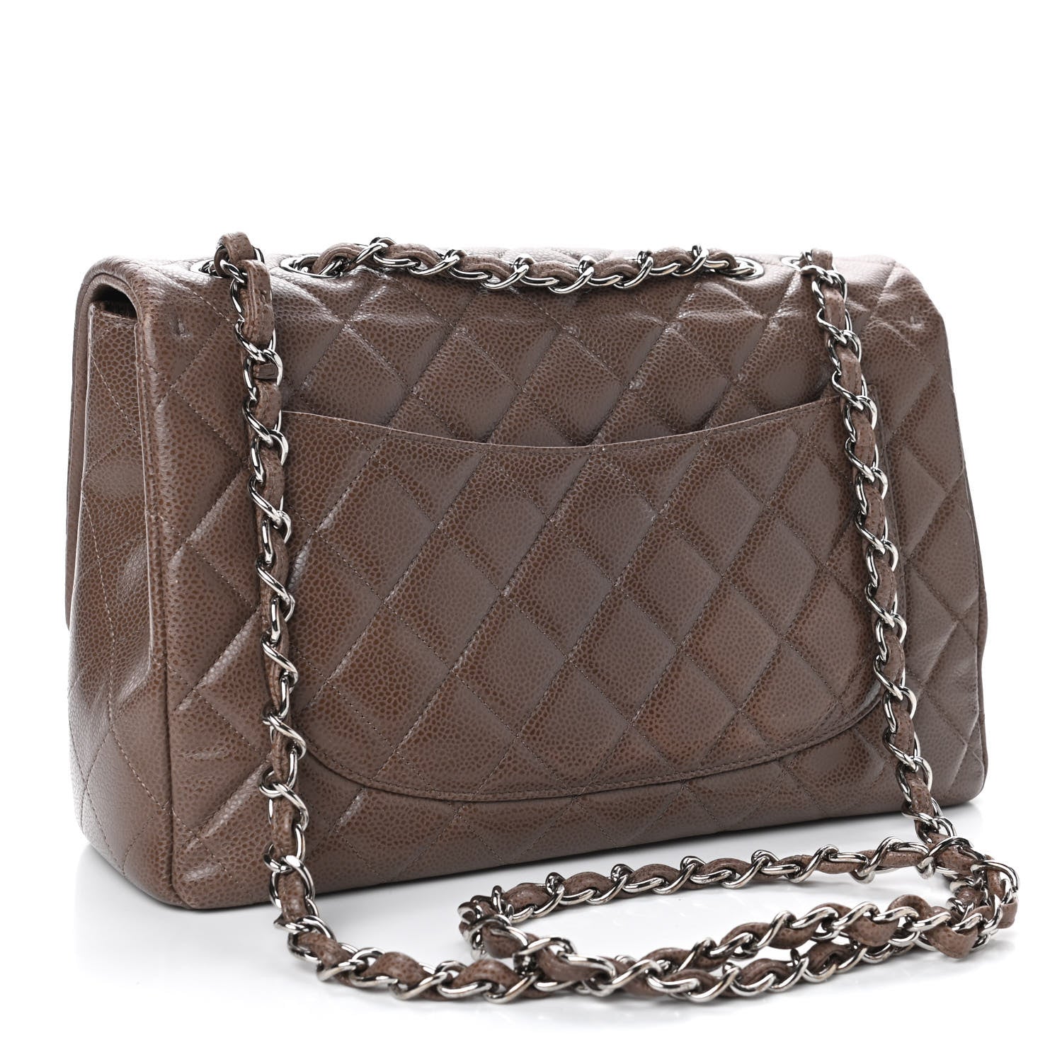 Chanel Caviar Quilted Jumbo Single Flap Brown 2 of 4