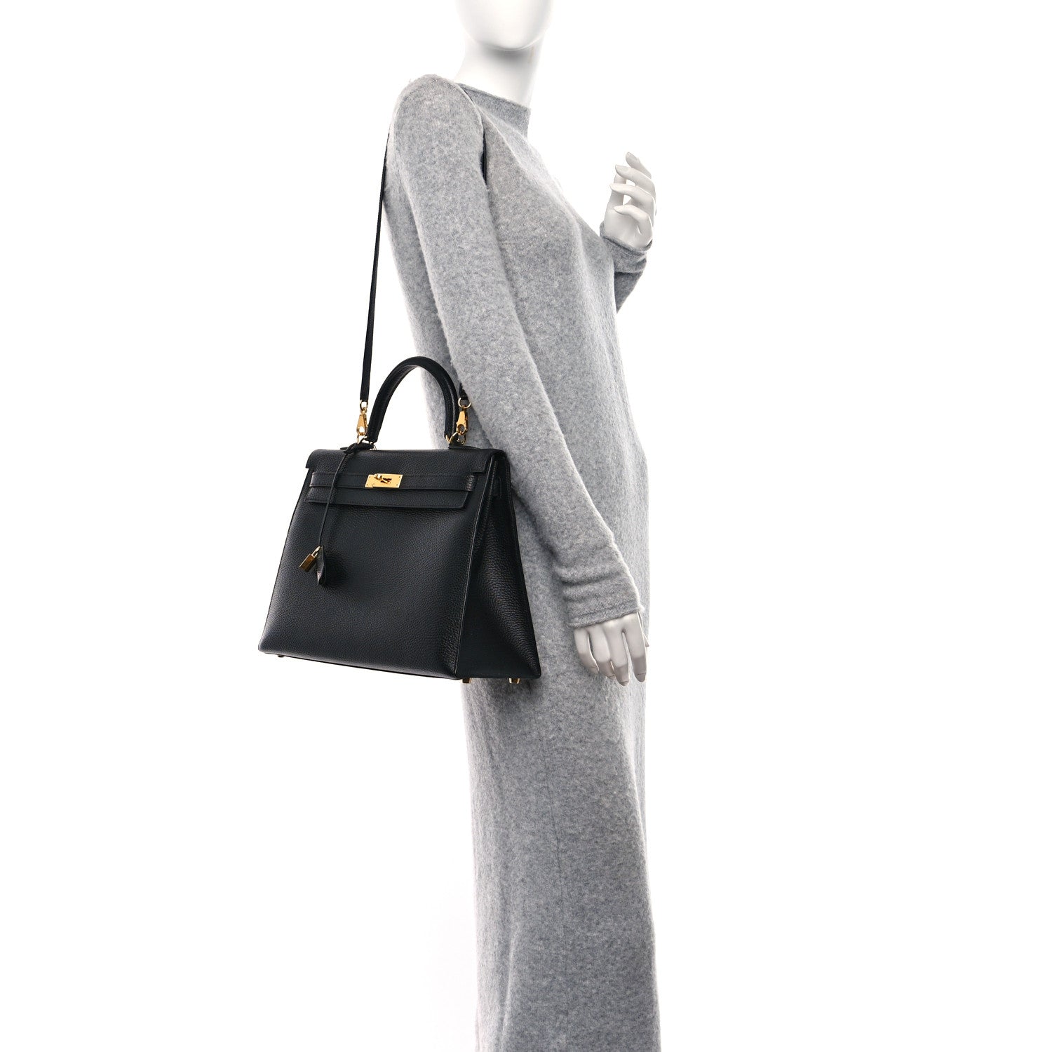 Hermes Vache Liegee Kelly Sellier 35 Black 2 of 12