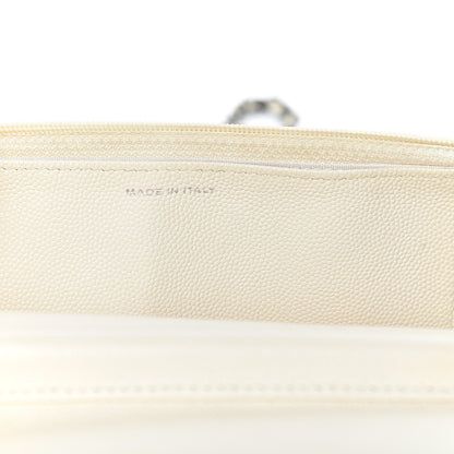 Chanel Caviar Quilted Boy Wallet On Chain WOC White 7 of 14