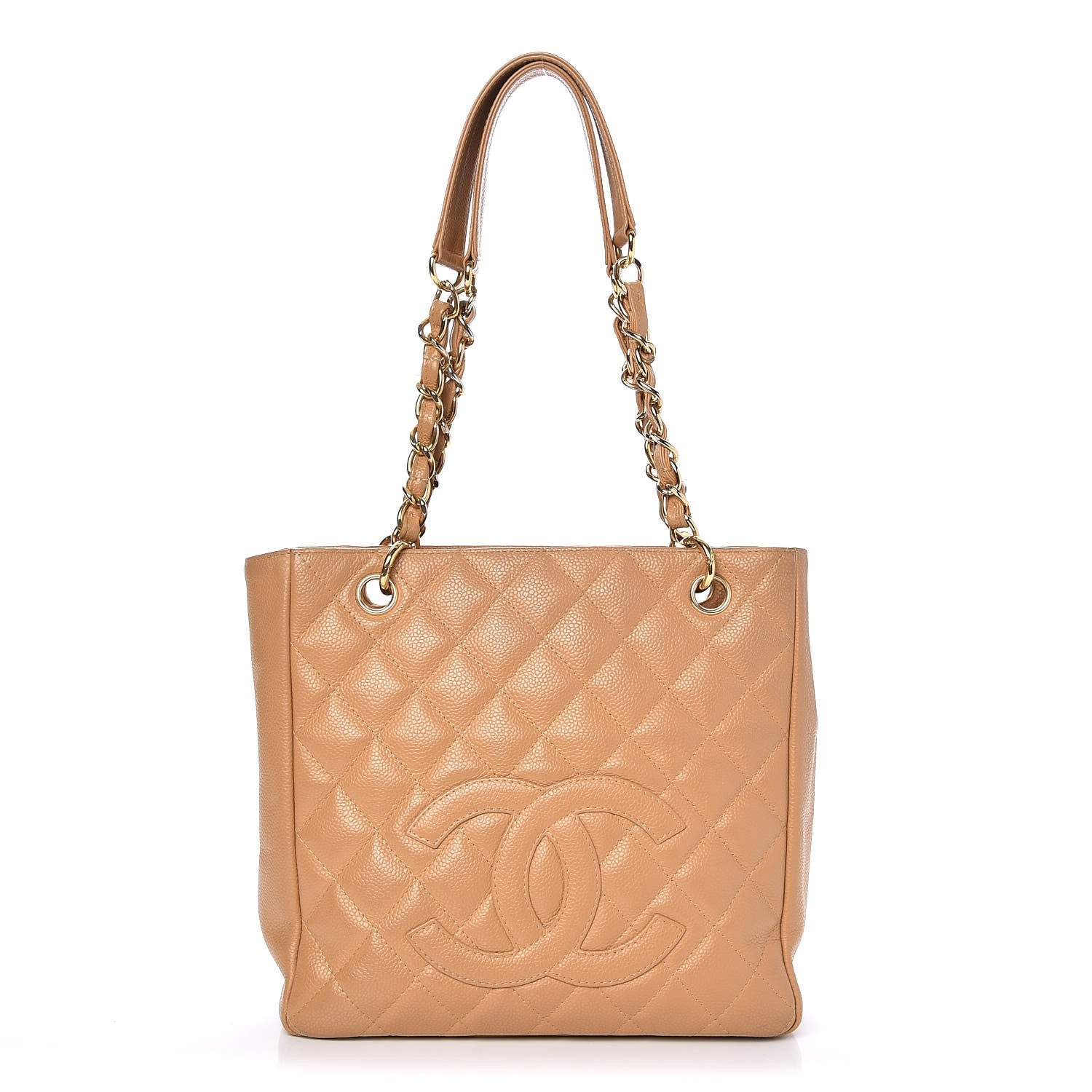 Chanel Caviar Quilted Petit Shopping Tote PST Beige 1 of 13