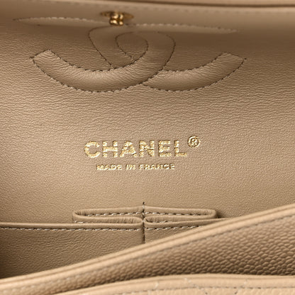 Chanel Caviar Quilted Medium Double Flap Beige 6 of 10