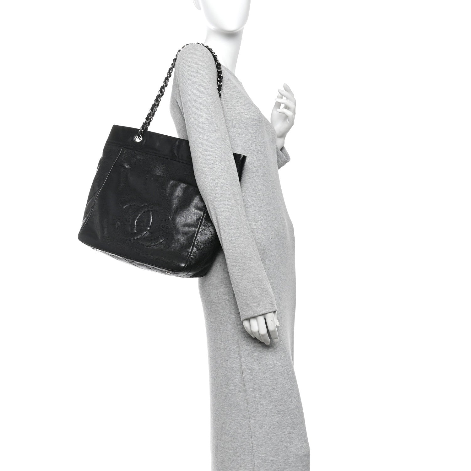 Chanel Soft Caviar Large Timeless CC Shopping Tote Black 2 of 11