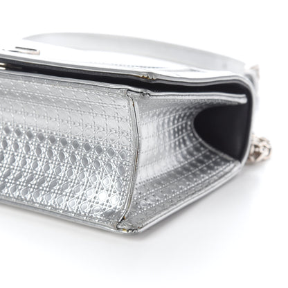 Christian Dior Metallic Patent Micro-Cannage Small Diorama Flap Bag Silver 8 of 8