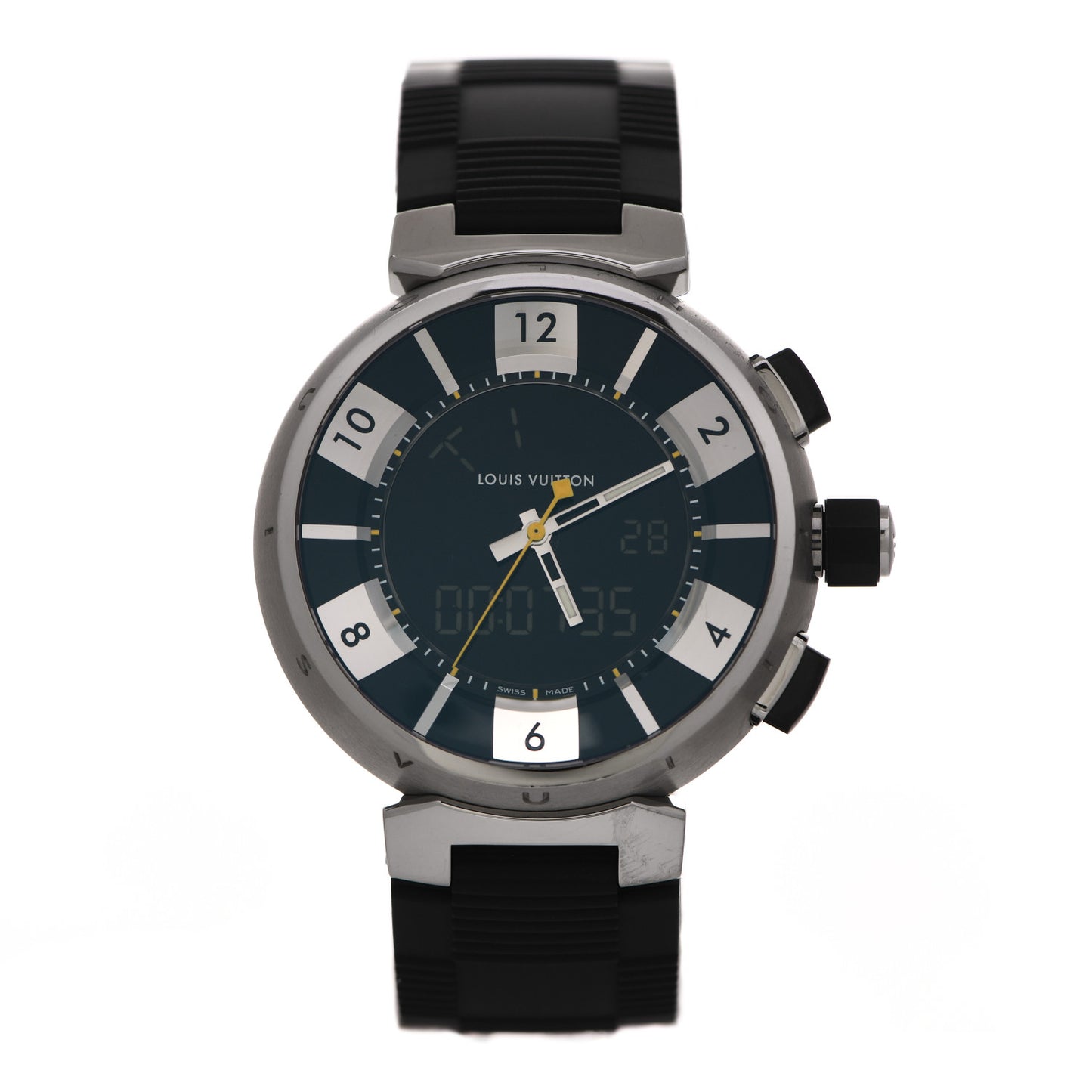 Stainless Steel Rubber 41mm Tambour GMT Automatic Watch Black