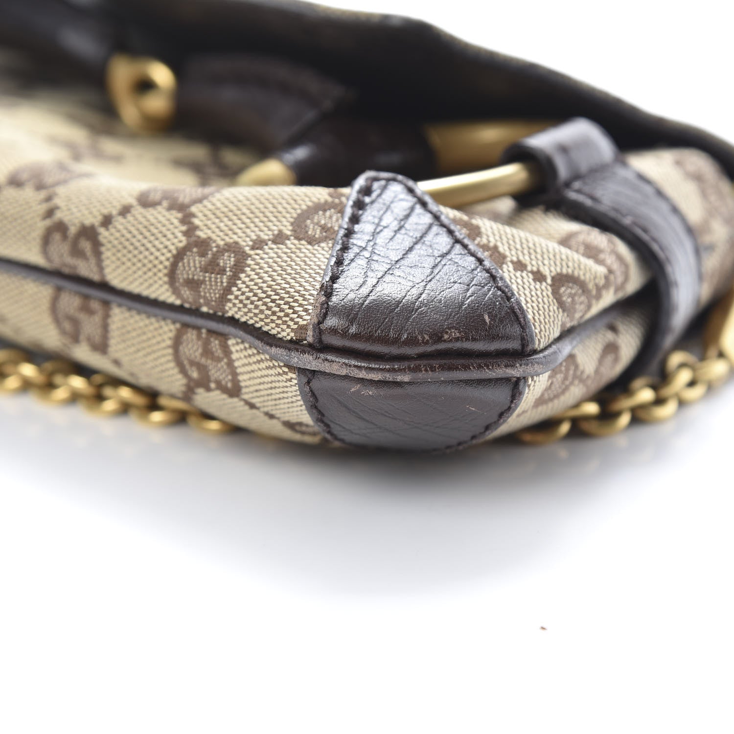 Gucci Monogram Horsebit Clutch Dark Brown 10 of 11