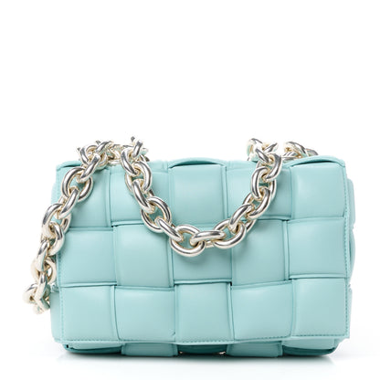 Bottega Veneta Lambskin Maxi Intreccio Padded Chain Cassette Crossbody Bag Spearmint 1 of 13