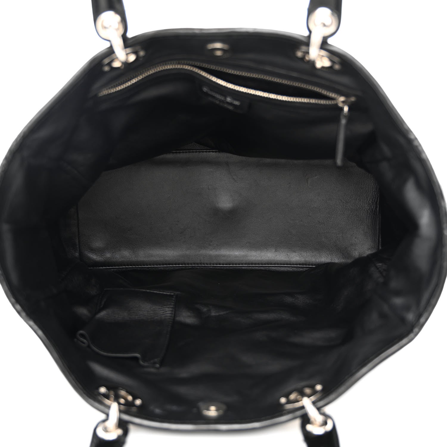 Christian Dior Lambskin Woven Large Lady Dior Shopping Tote Black 5 of 18