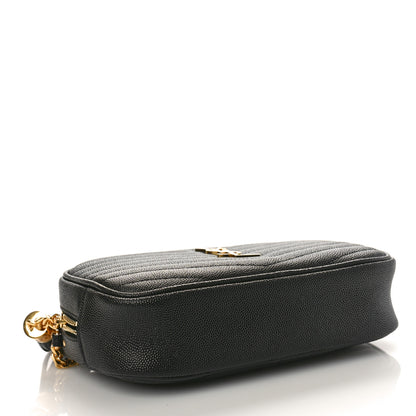 Saint Laurent Grain De Poudre Matelasse Monogram Mini Lou Camera Bag Black 4 of 8
