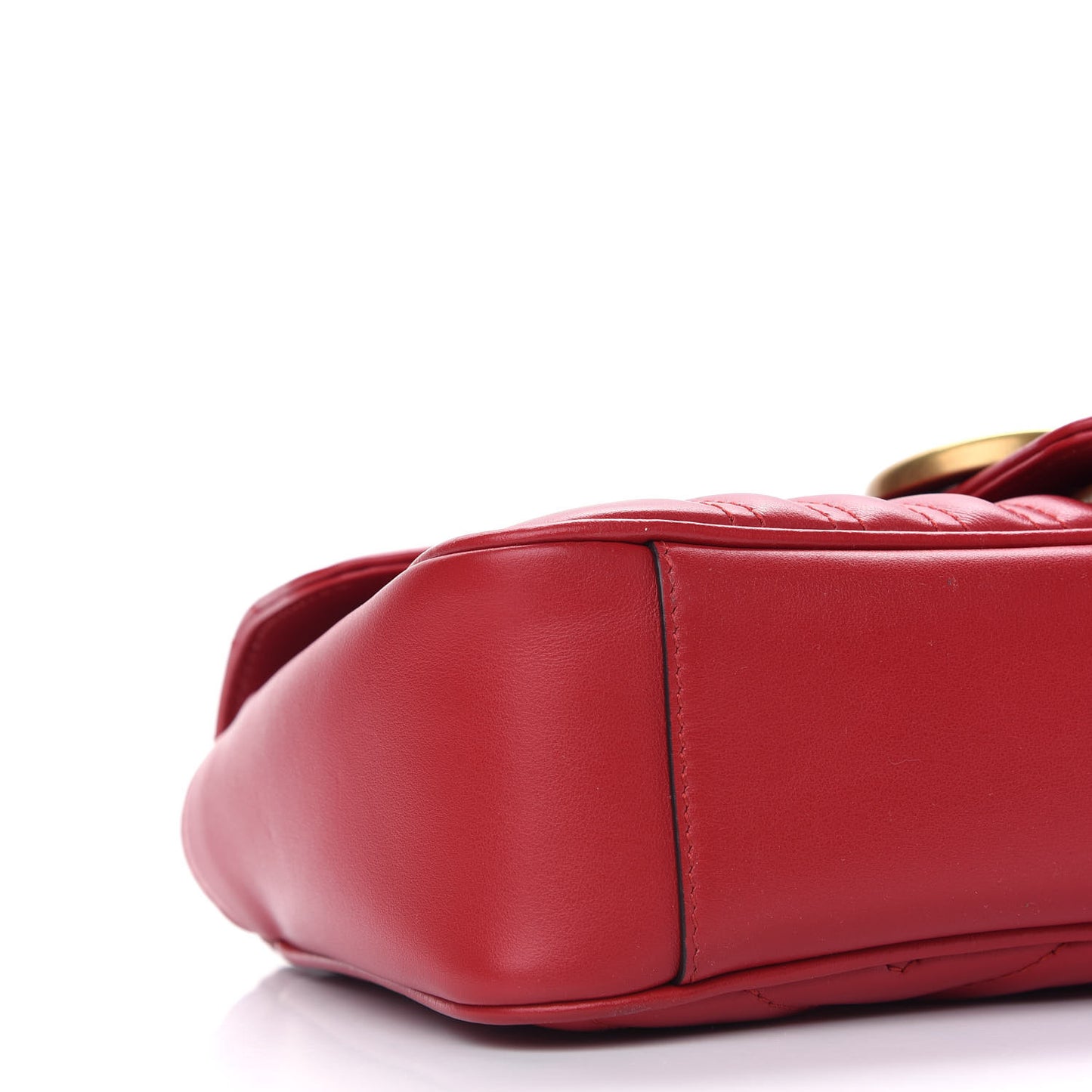 Calfskin Matelasse Small GG Marmont Shoulder Bag Hibiscus Red