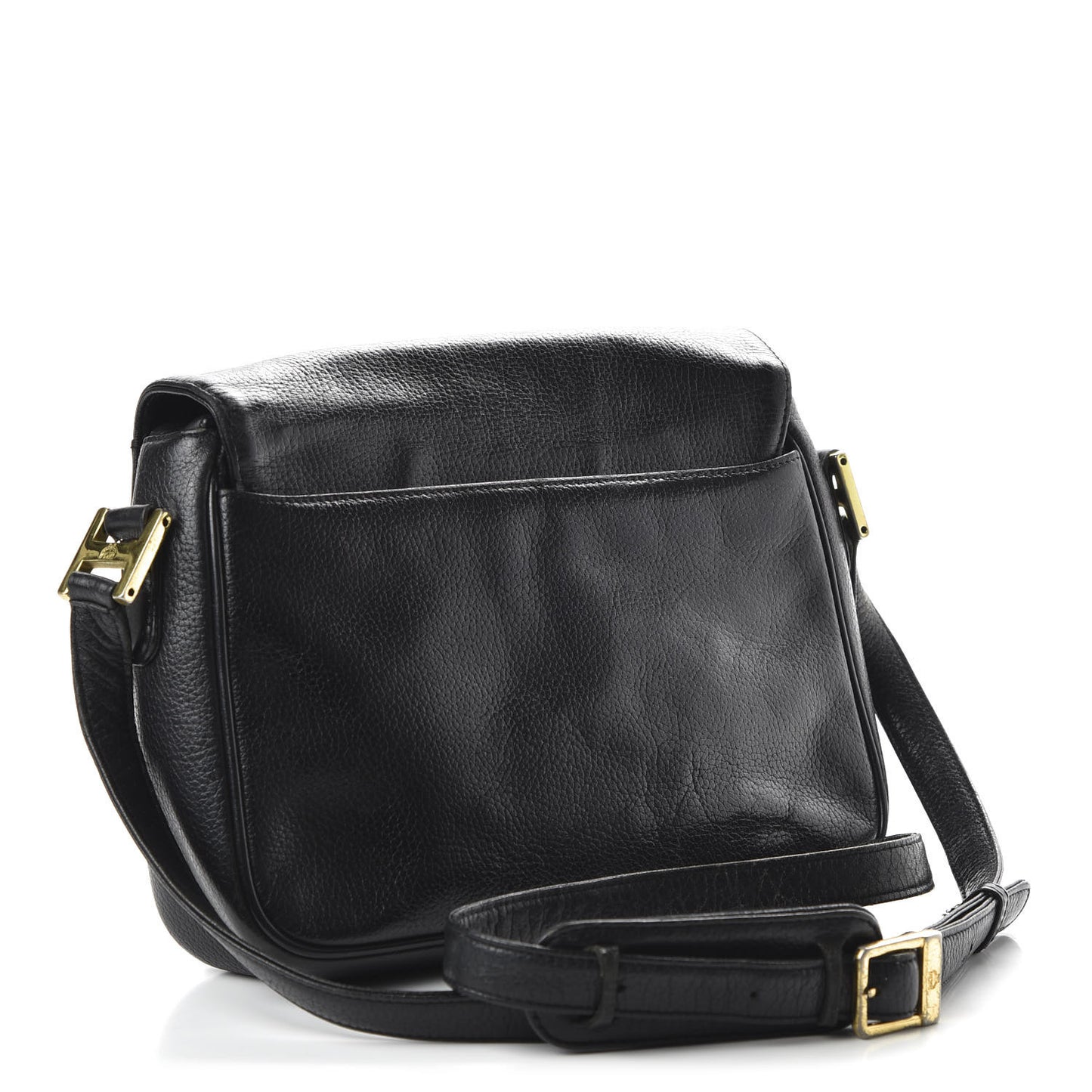 Grained Calfskin Studded Crossbody Bag Black