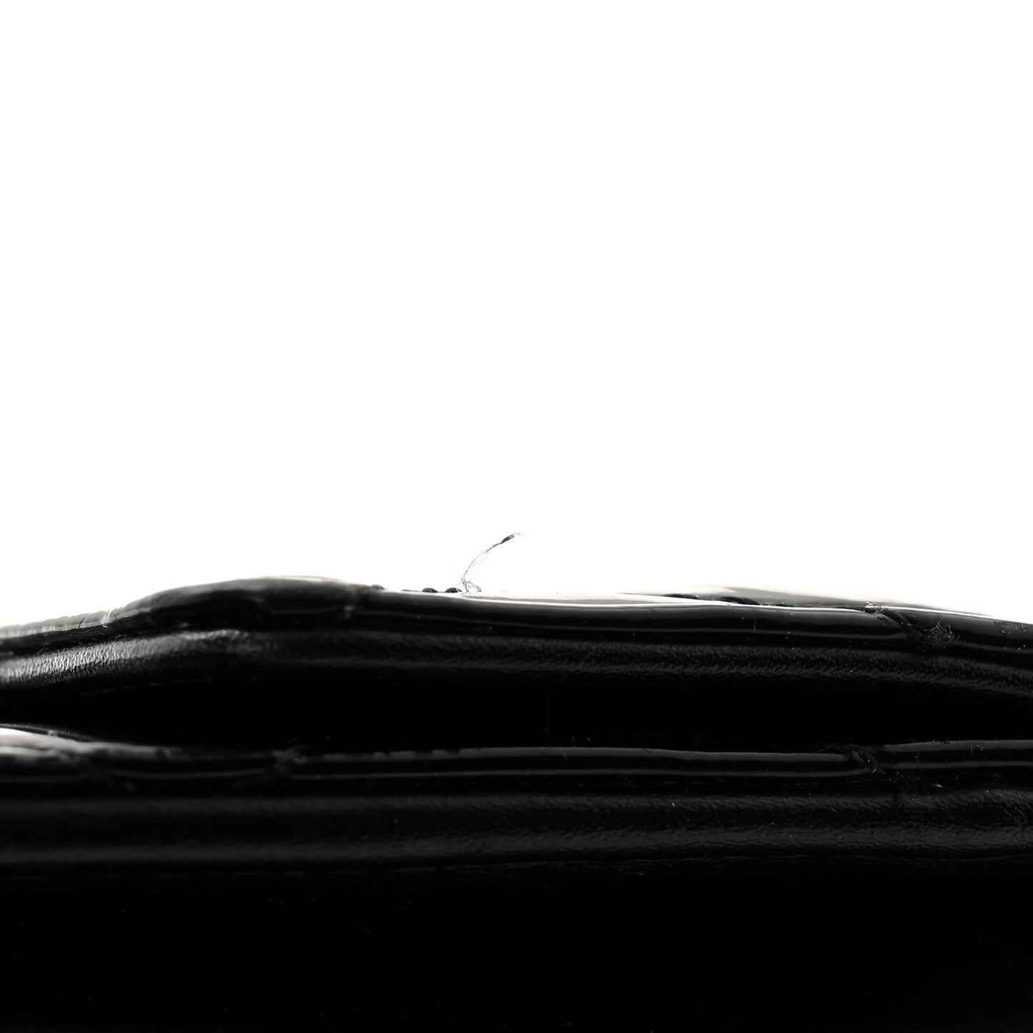 Patent Quilted Large Brilliant Flap Wallet Black