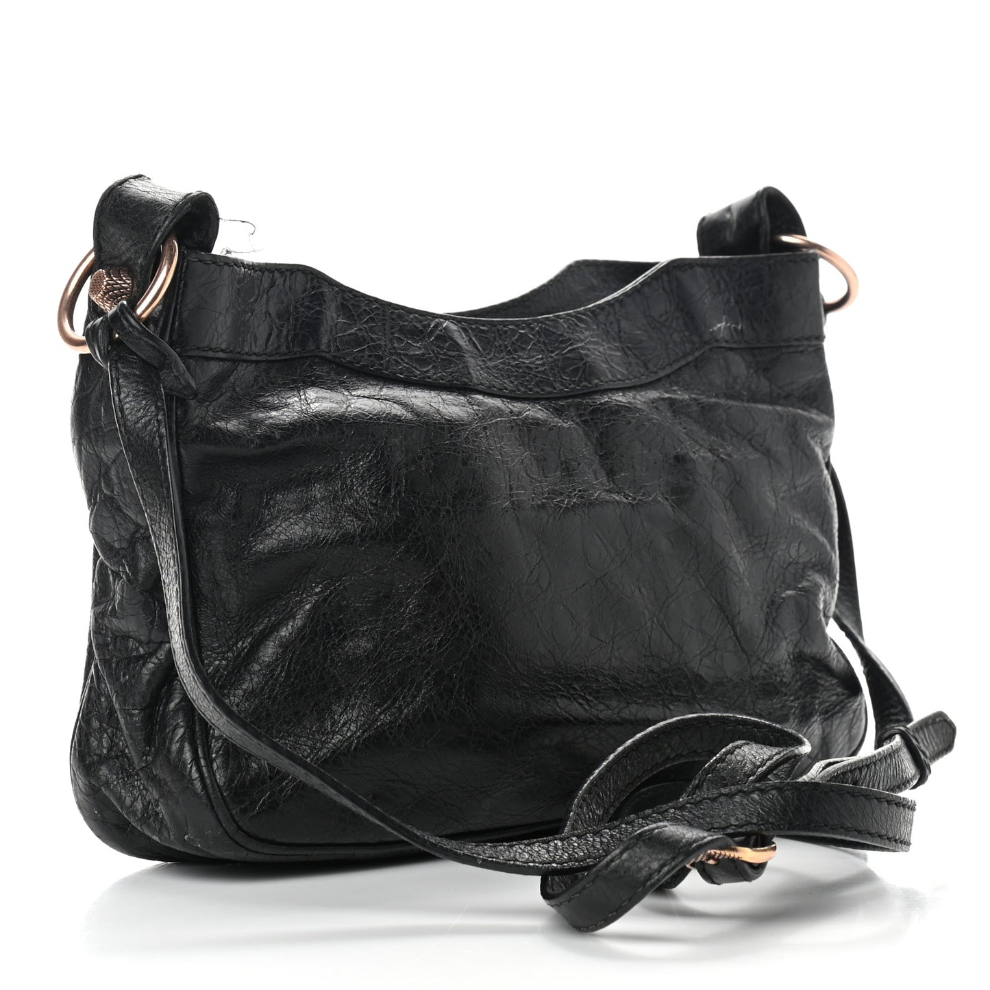 Agneau Giant Rose Gold Hardware Hip Black