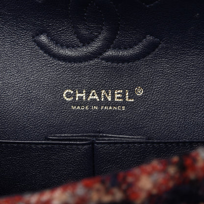 Chanel Tweed Braided Charms Small Double Flap Red Multicolor 8 of 10