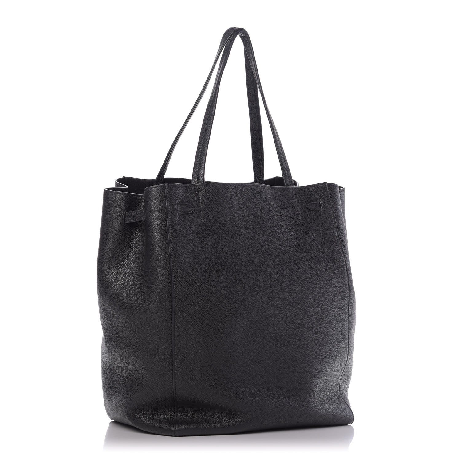 Celine Soft Grained Calfskin Medium Belt Cabas Phantom Black 3 of 9