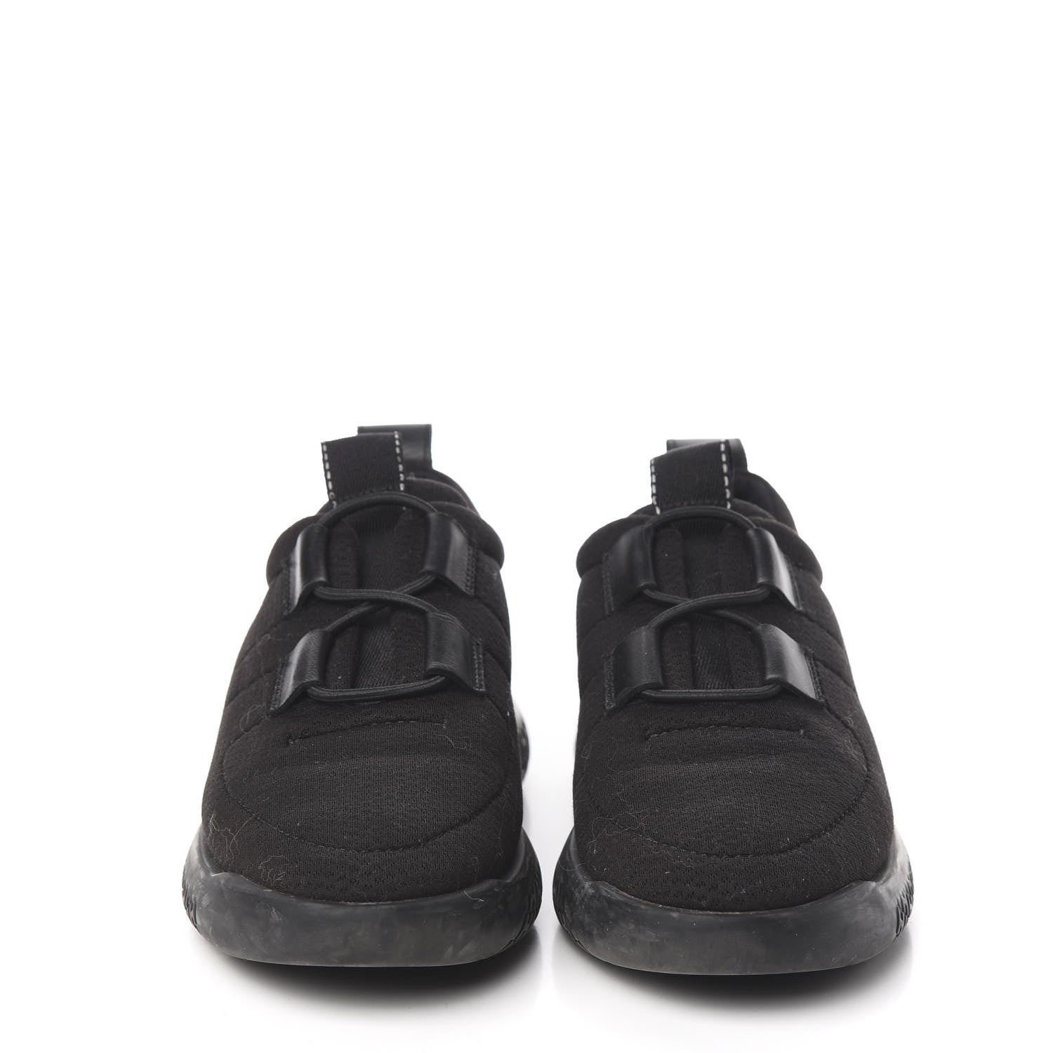 Hermes Mesh Technical Canvas Womens Team Sneakers 38 Black 2 of 8