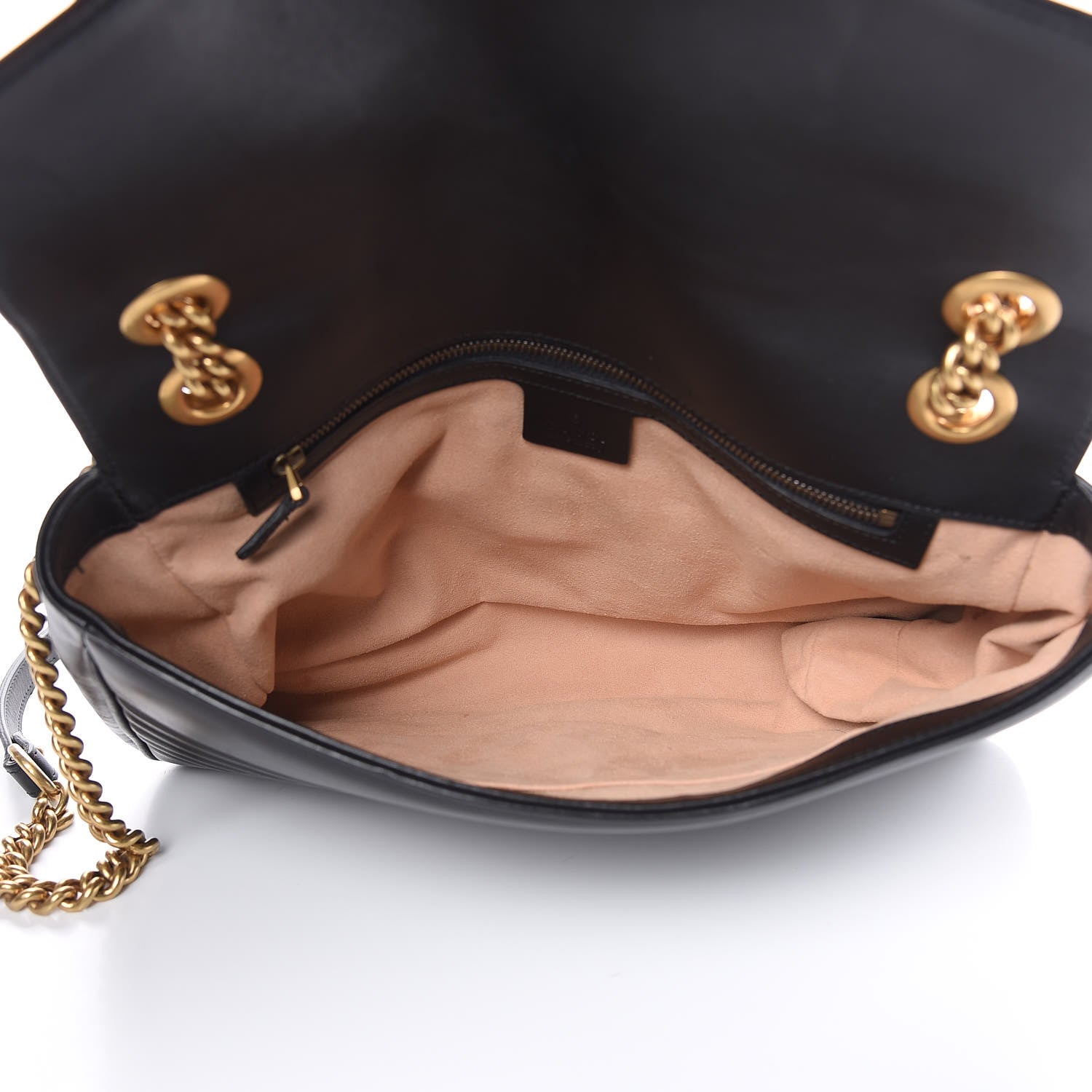 Gucci Calfskin Matelasse Medium GG Marmont Shoulder Bag Black 5 of 16