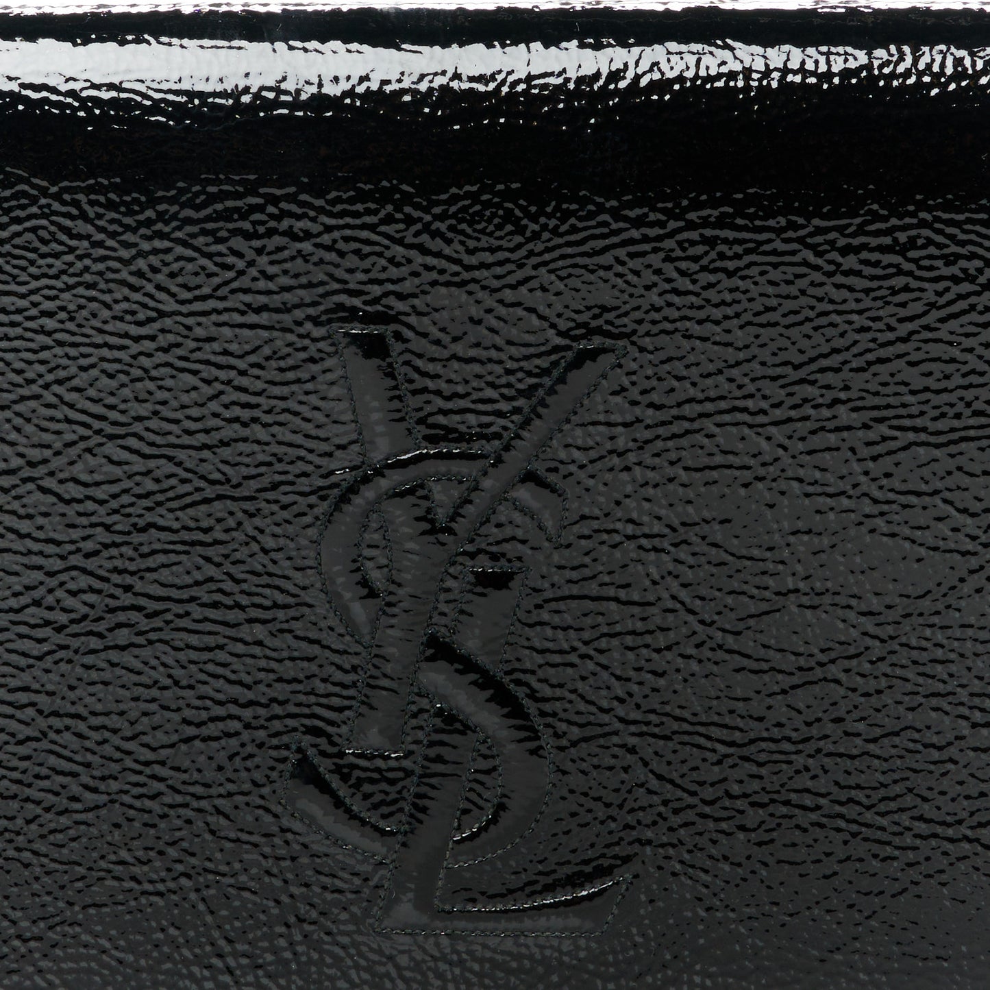 Textured Patent Monogram Large Belle De Jour Clutch Black