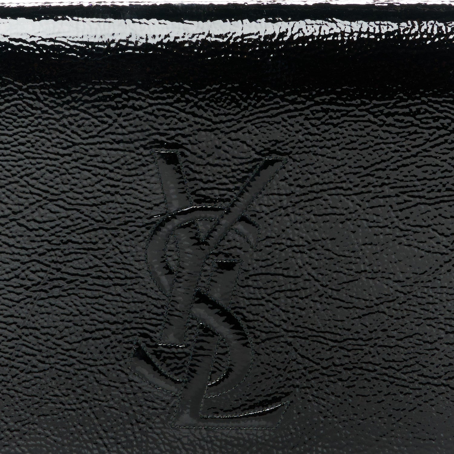Saint Laurent Textured Patent Monogram Large Belle De Jour Clutch Black 8 of 8