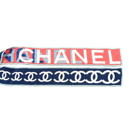 Chanel Silk CC Slim Bandeau Scarf Navy 3 of 3