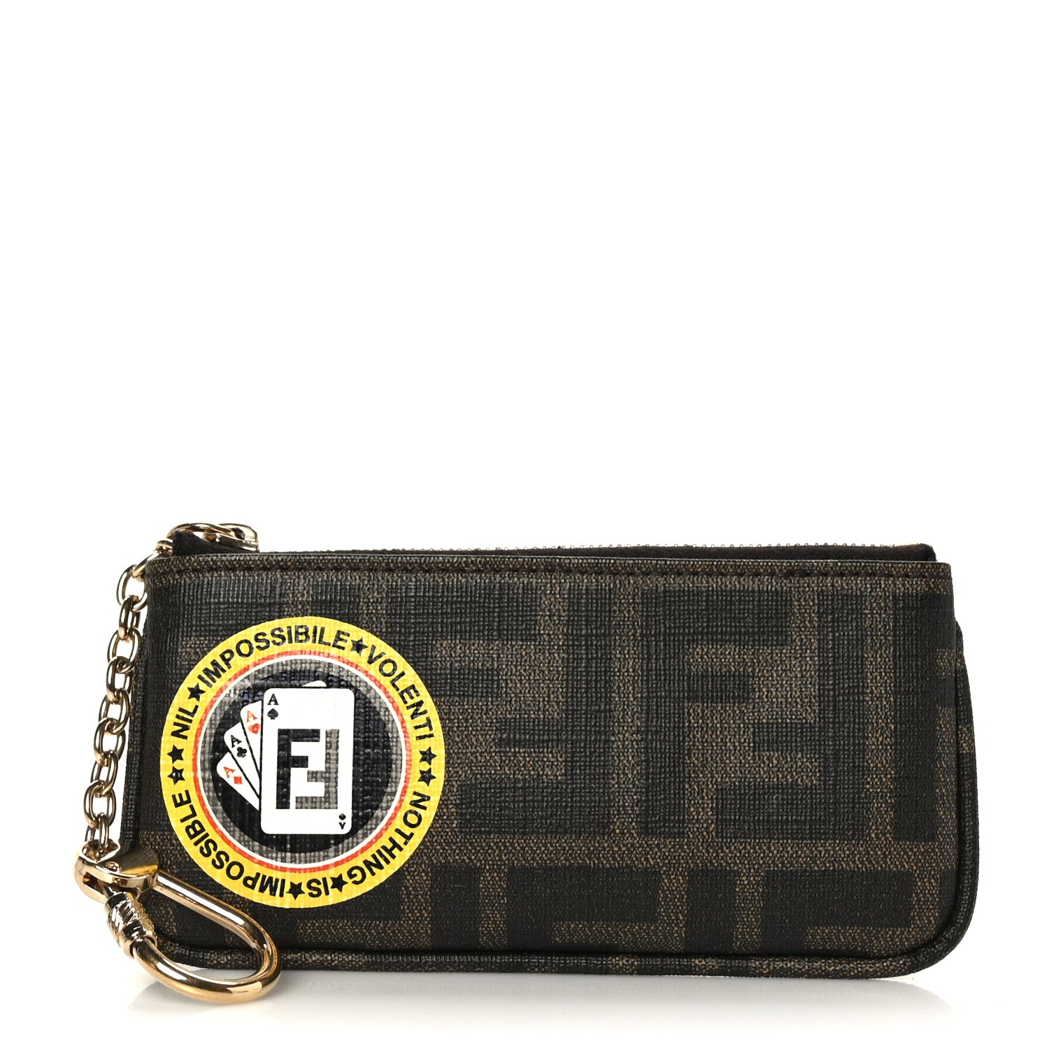 Fendi Zucca Spalmati Coin Pouch Key Case Tobacco 1 of 7