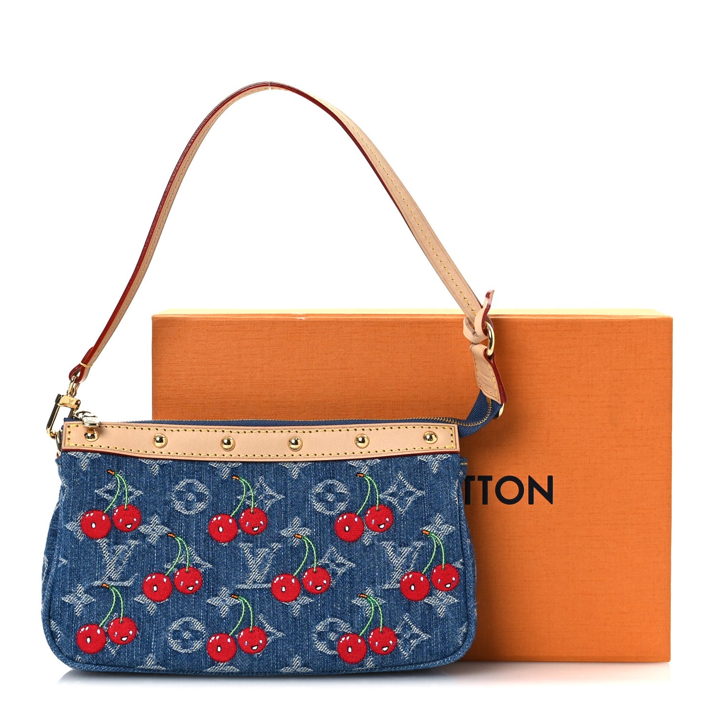 LV X TM Monogram Denim Cerises Pochette Accessories Blue