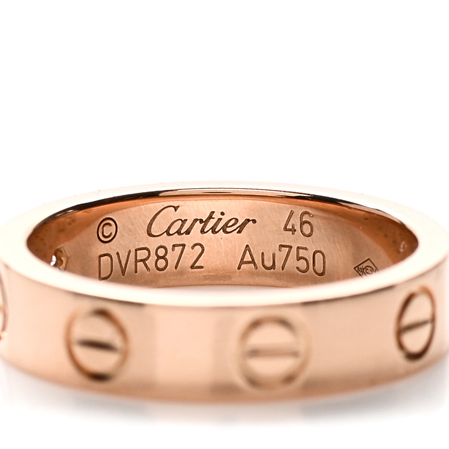 Cartier 18K Pink Gold Diamond 4mm LOVE Wedding Band Ring 46 3.75 4 of 4