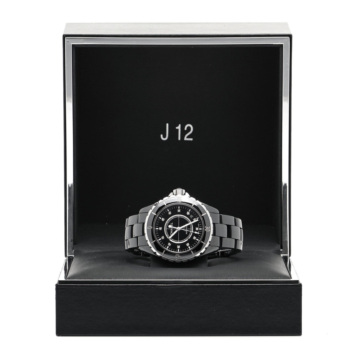 Stainless Steel Ceramic Diamond 38mm J12 Automatic Watch Black
