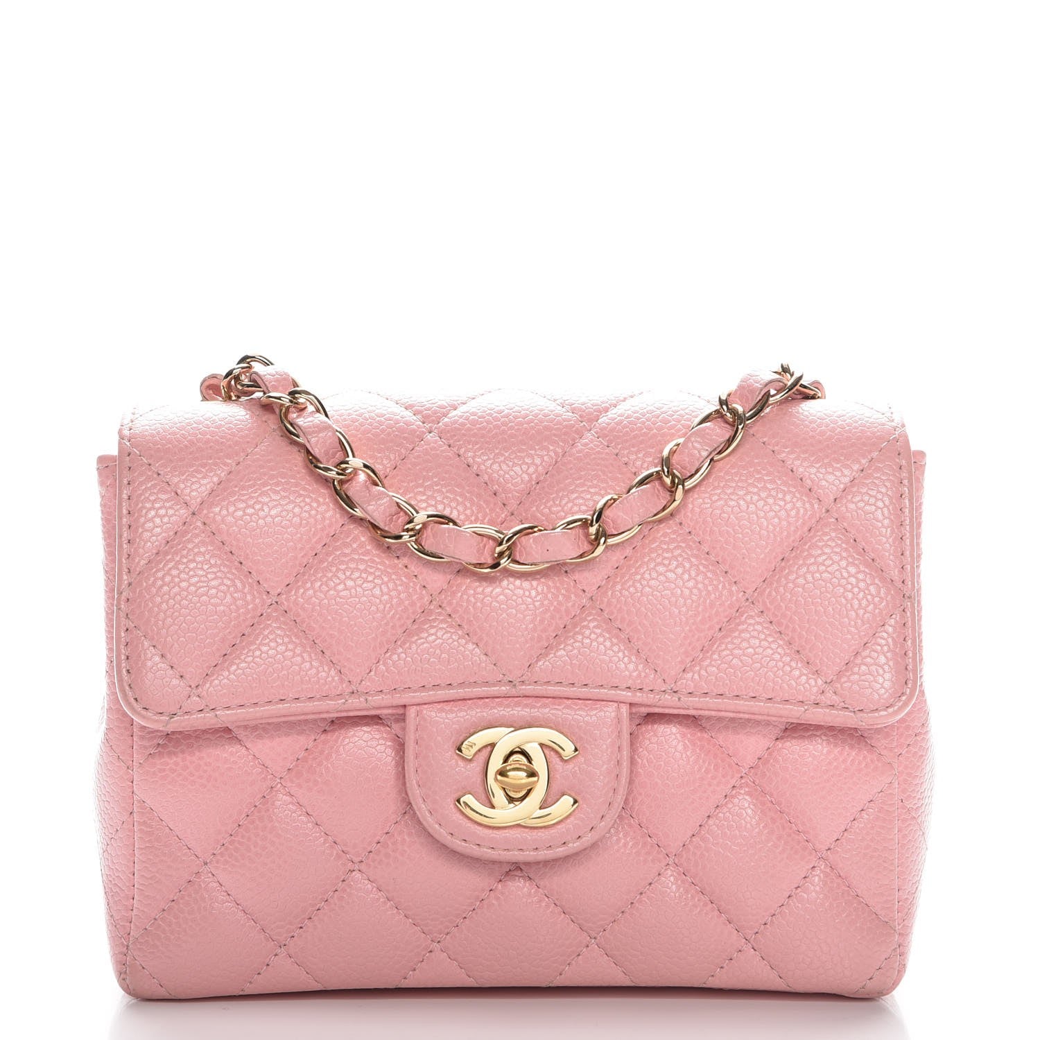 Chanel Caviar Quilted Mini Square Flap Pink 1 of 12