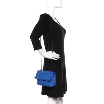Bottega Veneta Nappa Intrecciato Baby Olimpia Shoulder Bag Signal Blue 2 of 12
