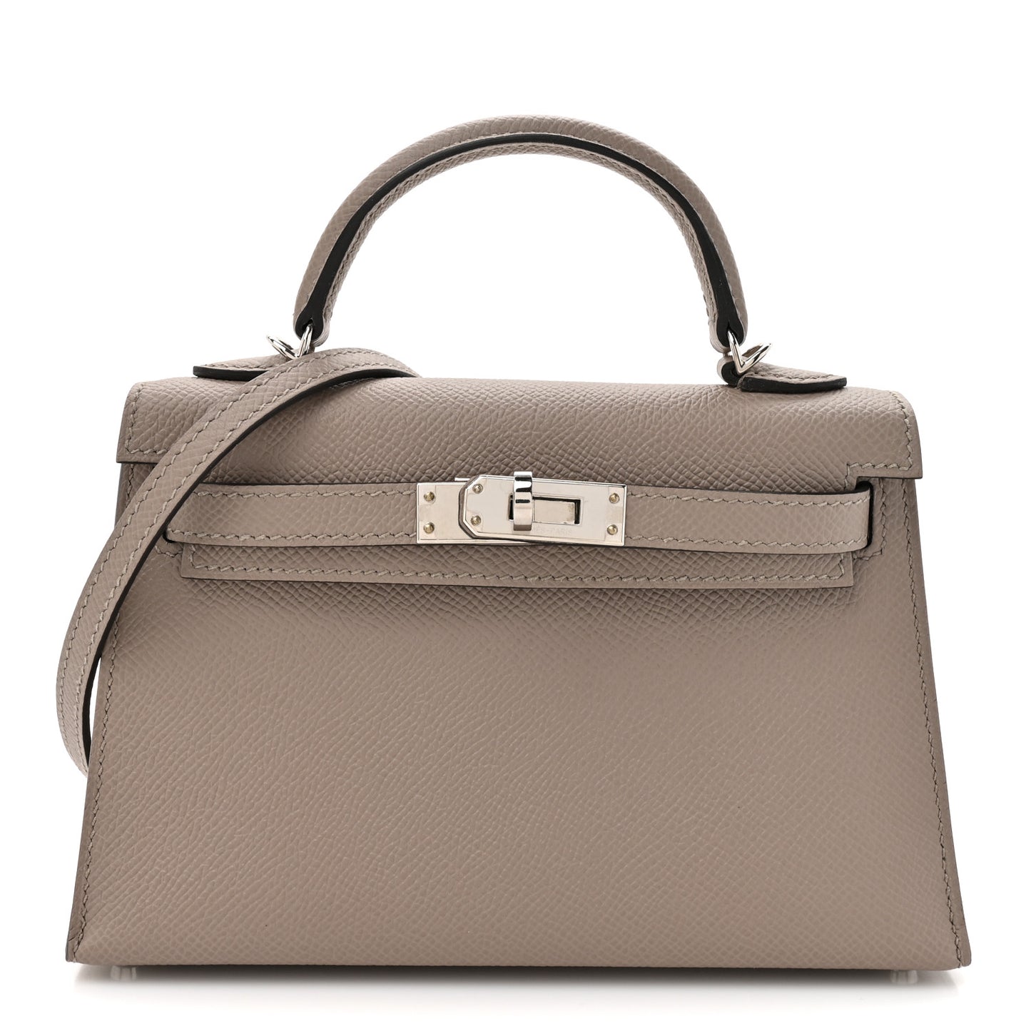 Epsom Mini Kelly Sellier 20 Gris Asphalte