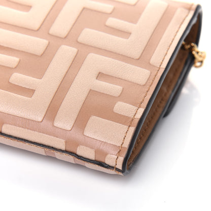 Fendi Vitello Termolagoon F is Fendi FF 1974 Embossed Continental Envelope Wallet On Chain Miele Scuro 12 of 16