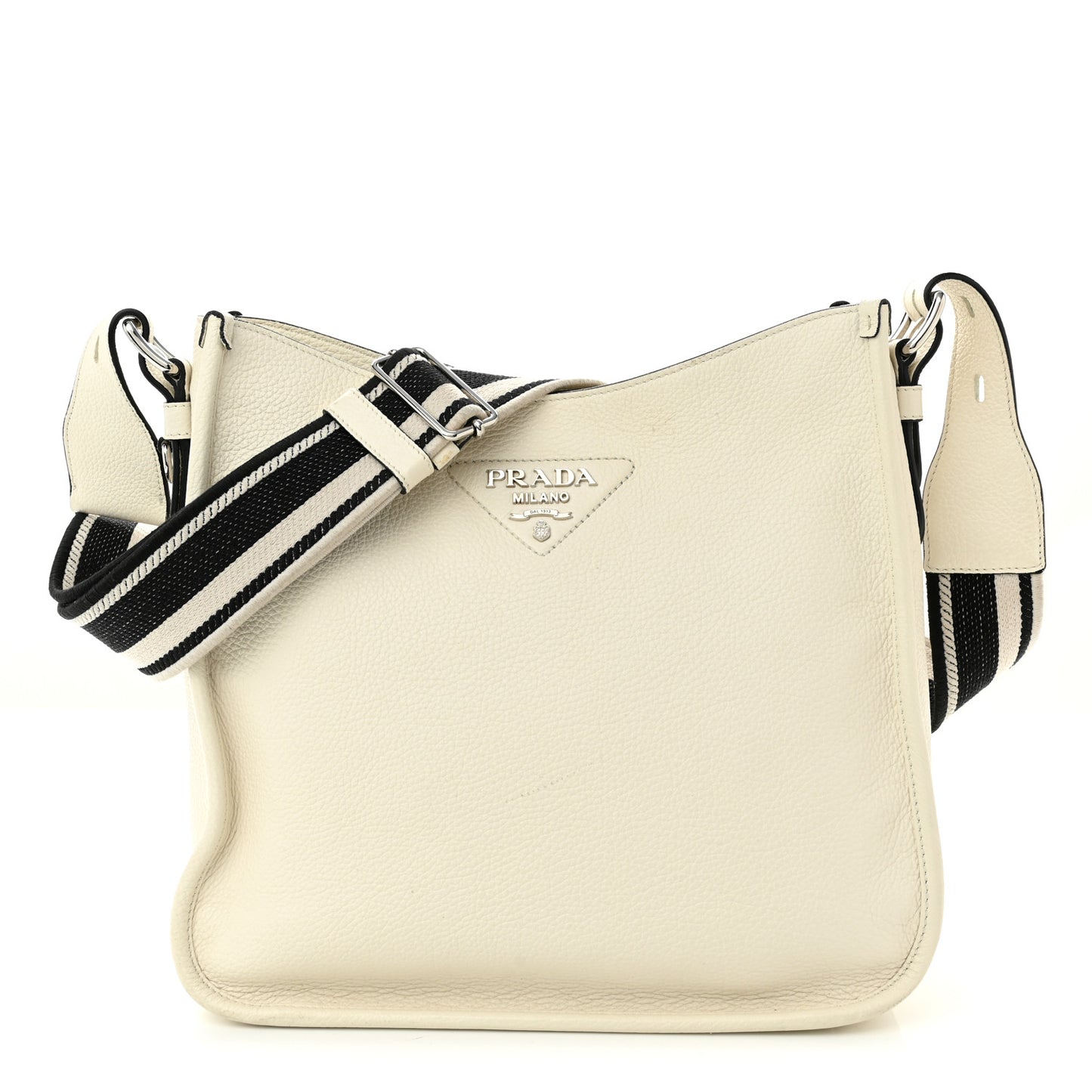 Vitello Daino Soft Hobo Messenger Bag White