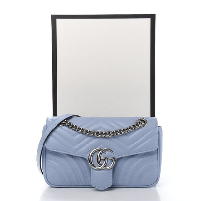 Gucci Calfskin Matelasse Small GG Marmont Shoulder Bag Porcelain Light Blue 11 of 11