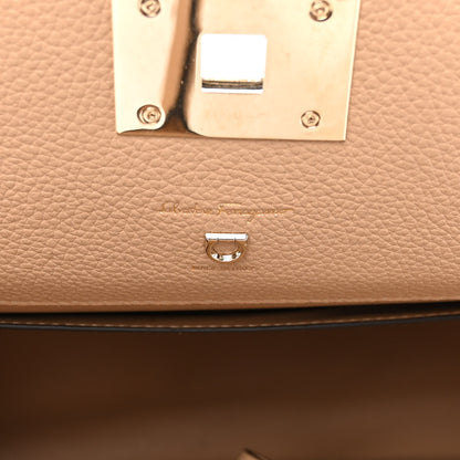 Salvatore Ferragamo Calfskin The Studio Bag Almond 6 of 12