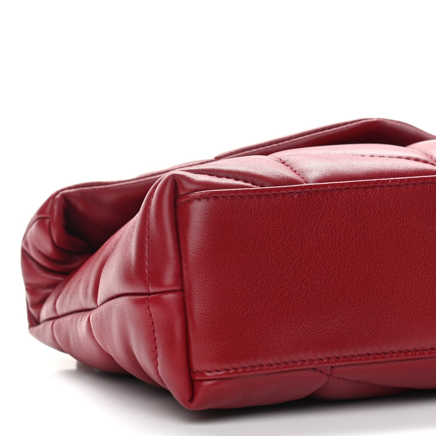 Saint Laurent Lambskin Quilted Toy Loulou Puffer Monogram Chain Satchel Red 8 of 10