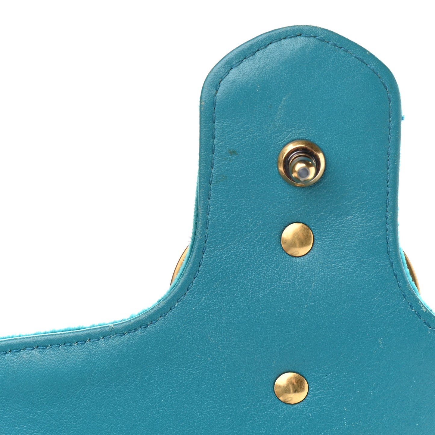 Velvet Matelasse Small GG Marmont Shoulder Bag Pavone Cyan