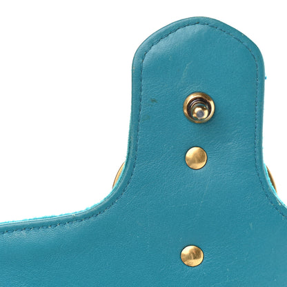 Gucci Velvet Matelasse Small GG Marmont Shoulder Bag Pavone Cyan 6 of 15