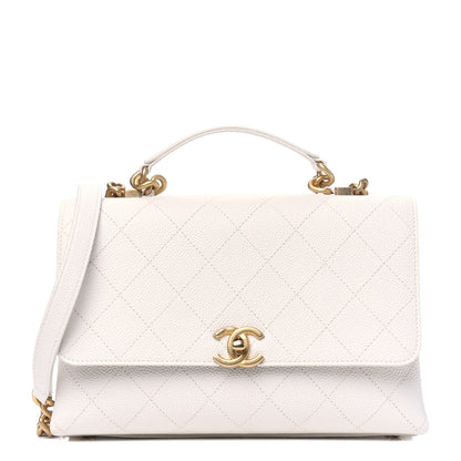 Chanel Grained Calfskin Small Stitched Flap White 1 of 4